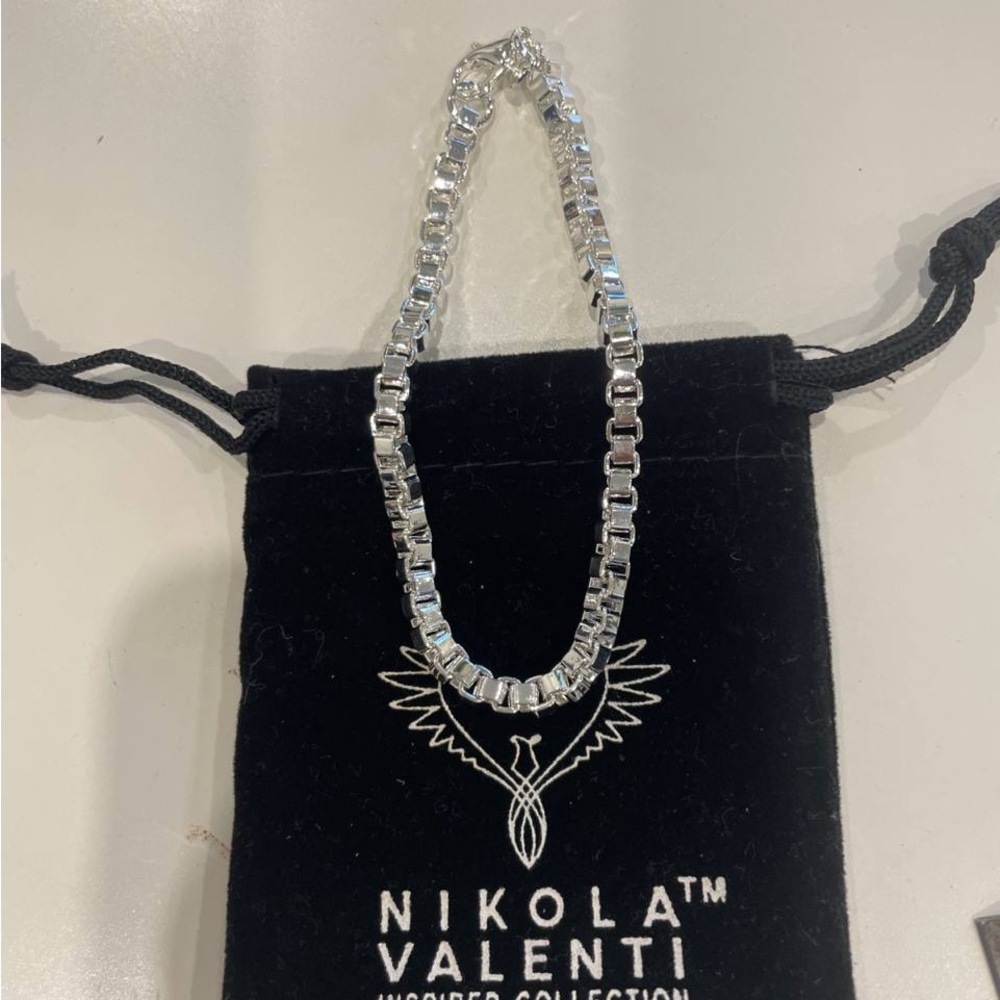 NEW| White Gold Plated Square Links Bracelet